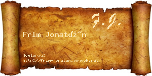 Frim Jonatán névjegykártya